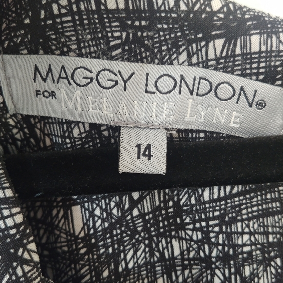 Maggy London size 14 midi dress black and white - Picture 5 of 5